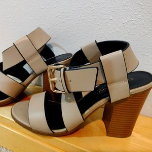 Christian Siriano Nude Block Heel Sandal